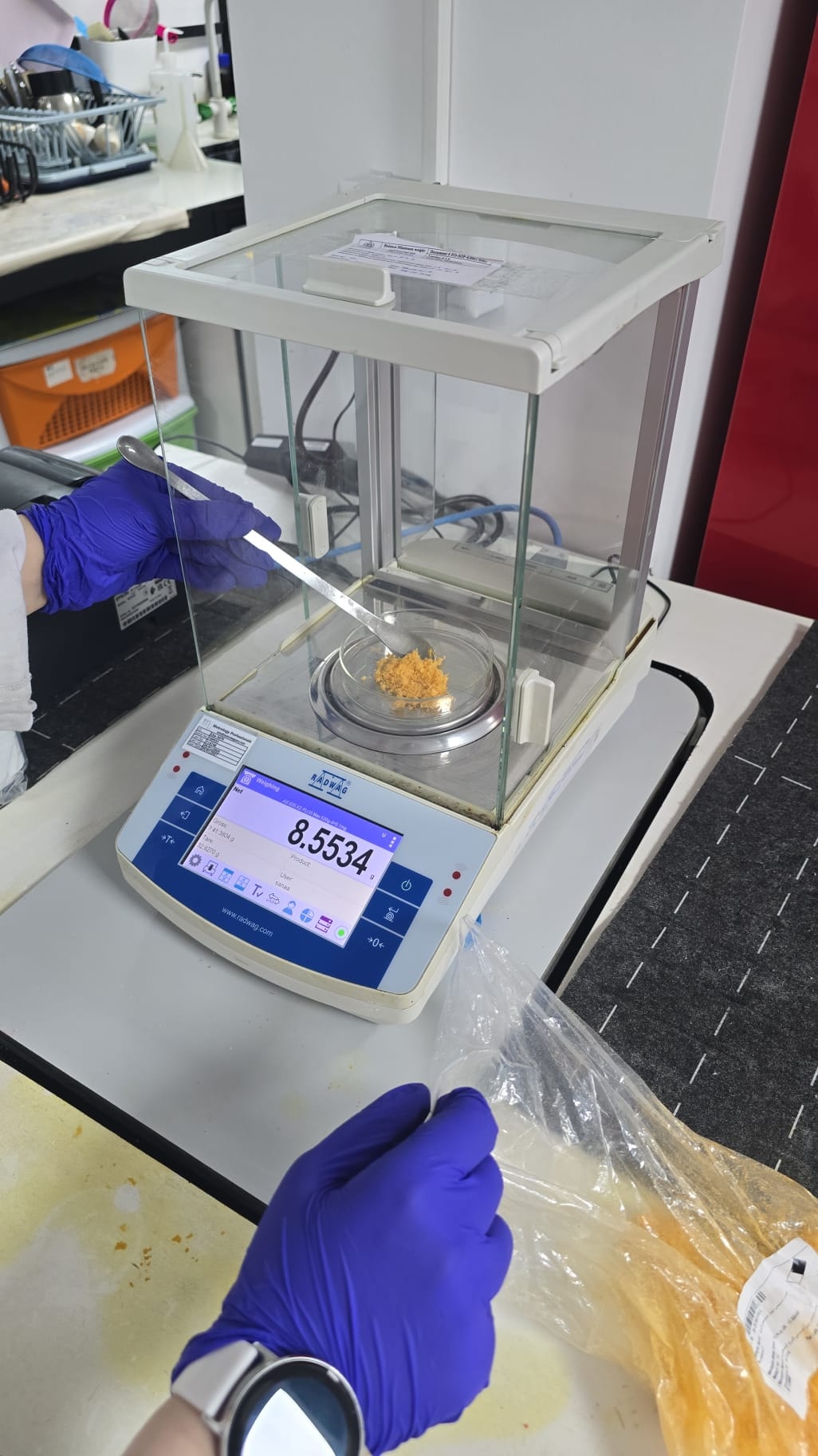 Laboratory researcher performing chemical analysis